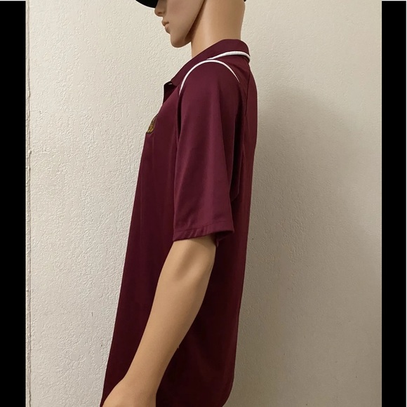 Men's Nike Dri Fit Polo Shirt Short Sleeve Size Large Burgundy & White EUC - Picture 4 of 10
